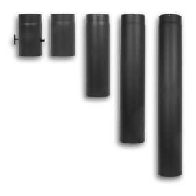 Vastag falú füstcső 120/250mm fekete