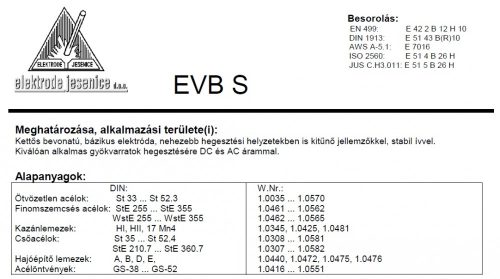 Elektróda bázikus EVB S 2.00 mm