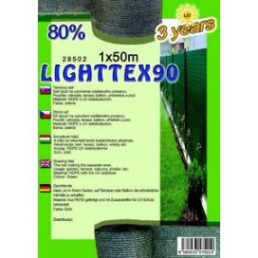 Árnyékoló háló Lighttex 1x50m zöld 80% 28502
