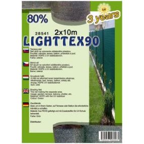 Árnyékoló háló Lighttex 2x10m zöld 80% 28541