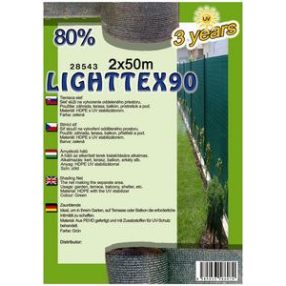 Árnyékoló háló Lighttex 2x50m zöld 80% 28543